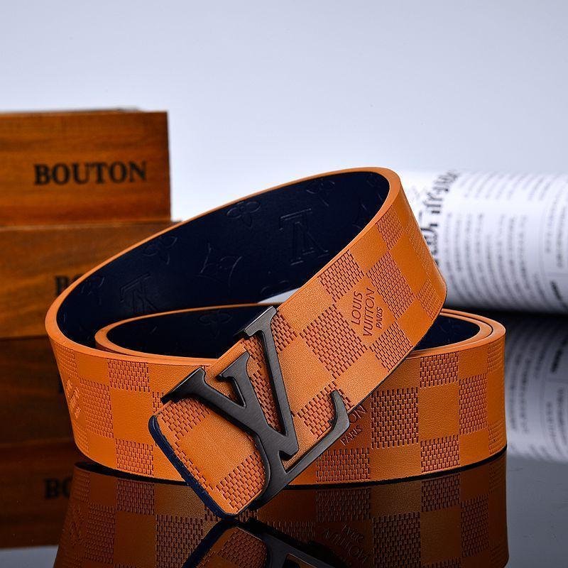 3 Colors New Letter Brown Leather Belt