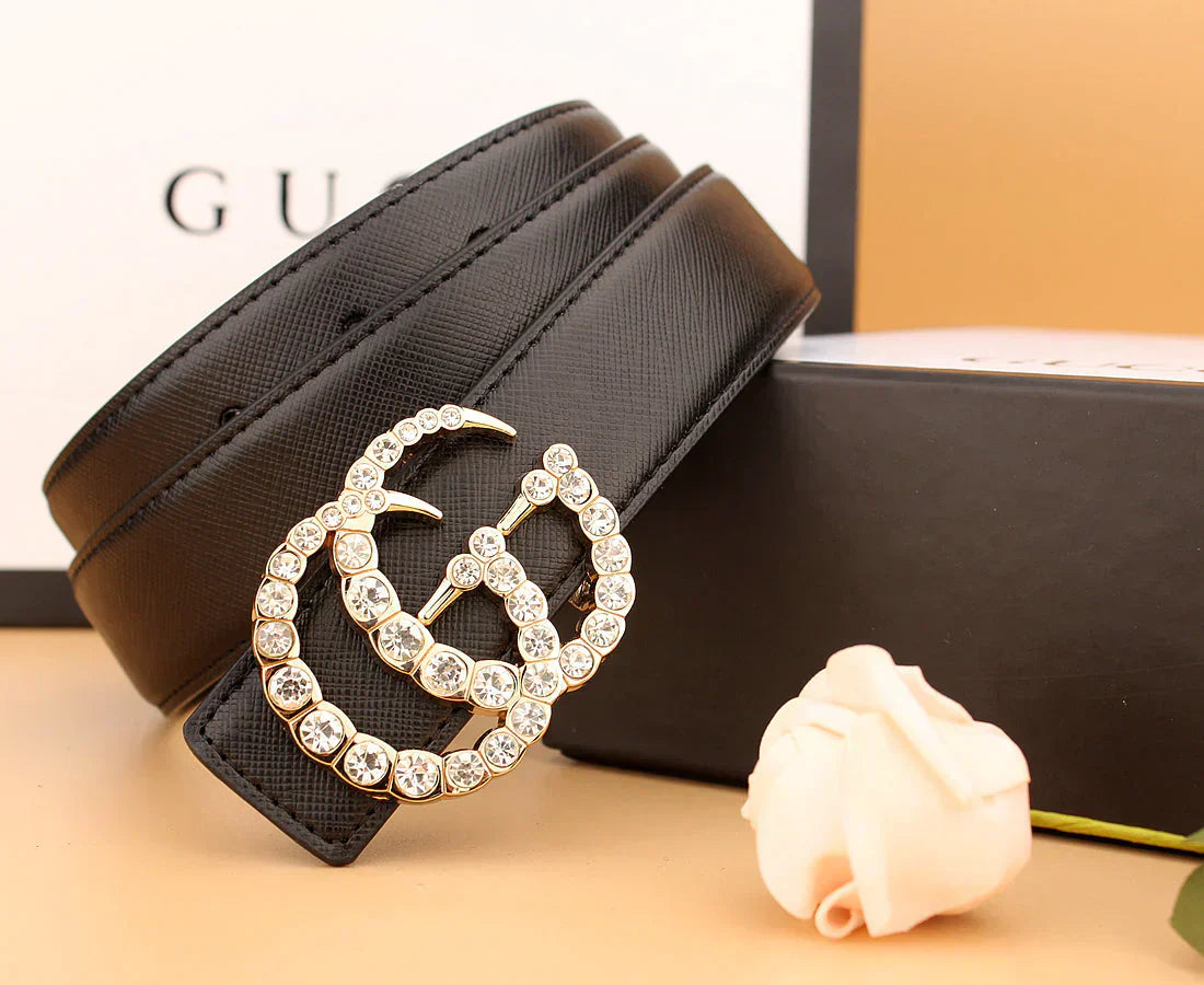 2 Styles Double G Rhinestone Belt