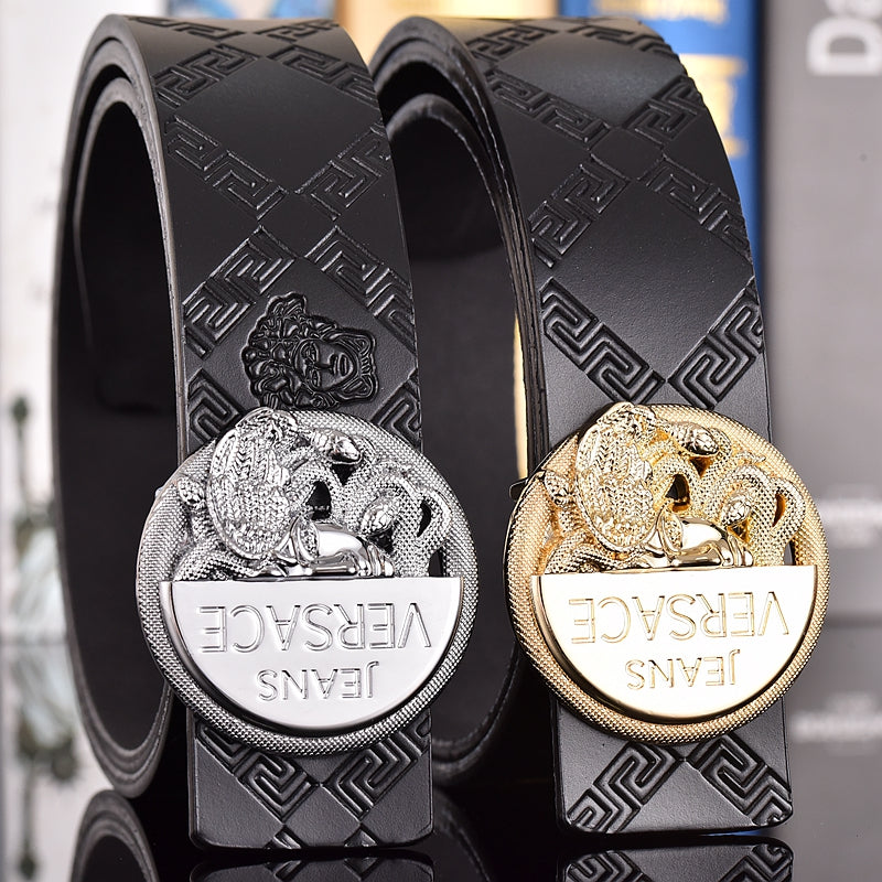 2 Colors printed letter leather belt