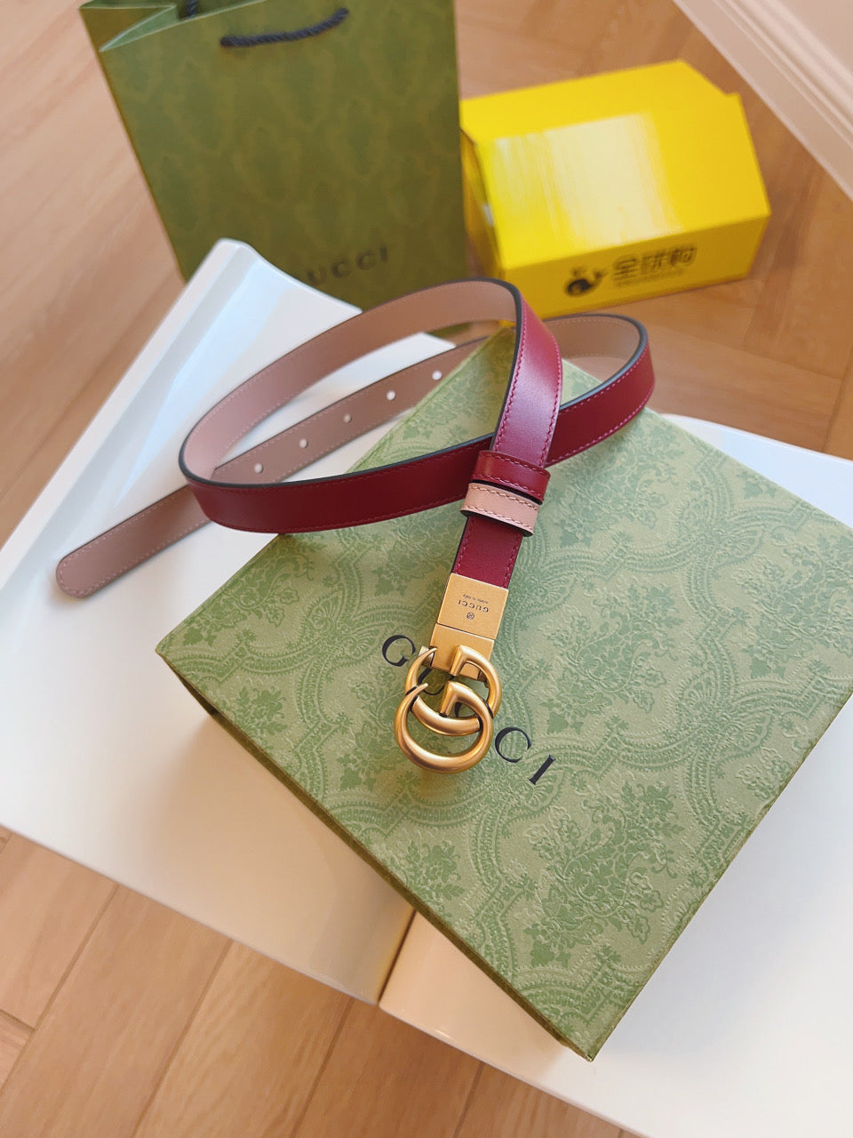 2.0cm women's fine copper buckle belt