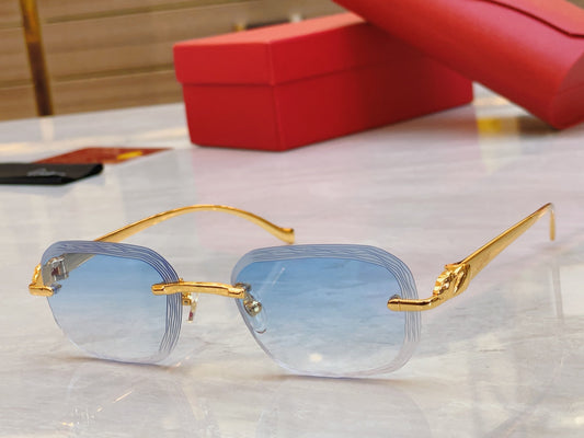 High end unique cut corrugated sunglasses