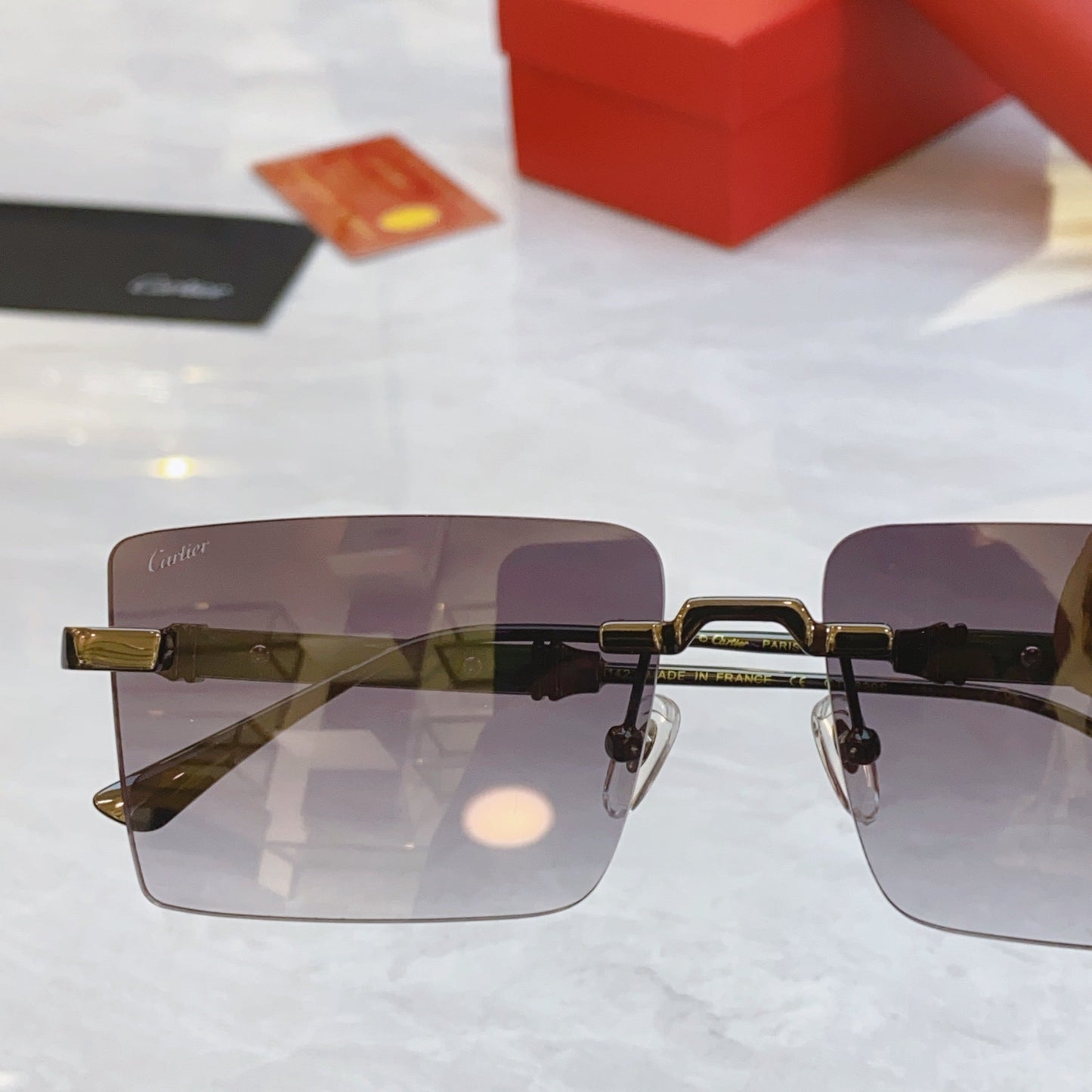High-end Chic Gradient Square Rimless Shades Sunglasses