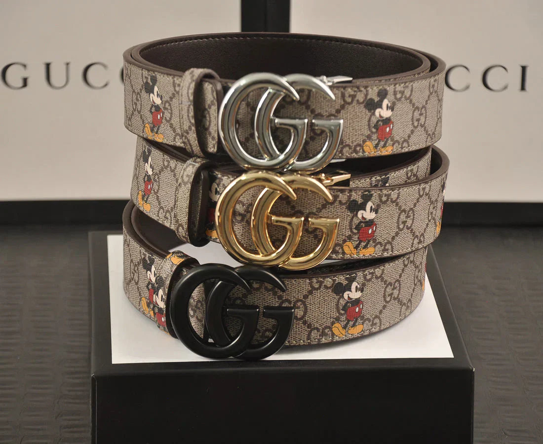 3-color double G Mickey Mouse print belt