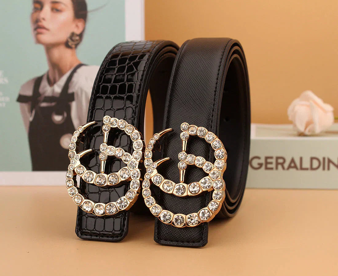 2 Styles Double G Rhinestone Belt