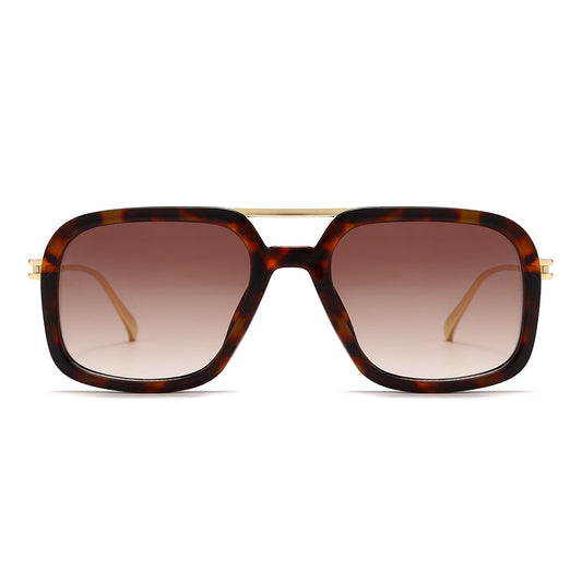 Oversized Square Aviator Tinted Sunglasses