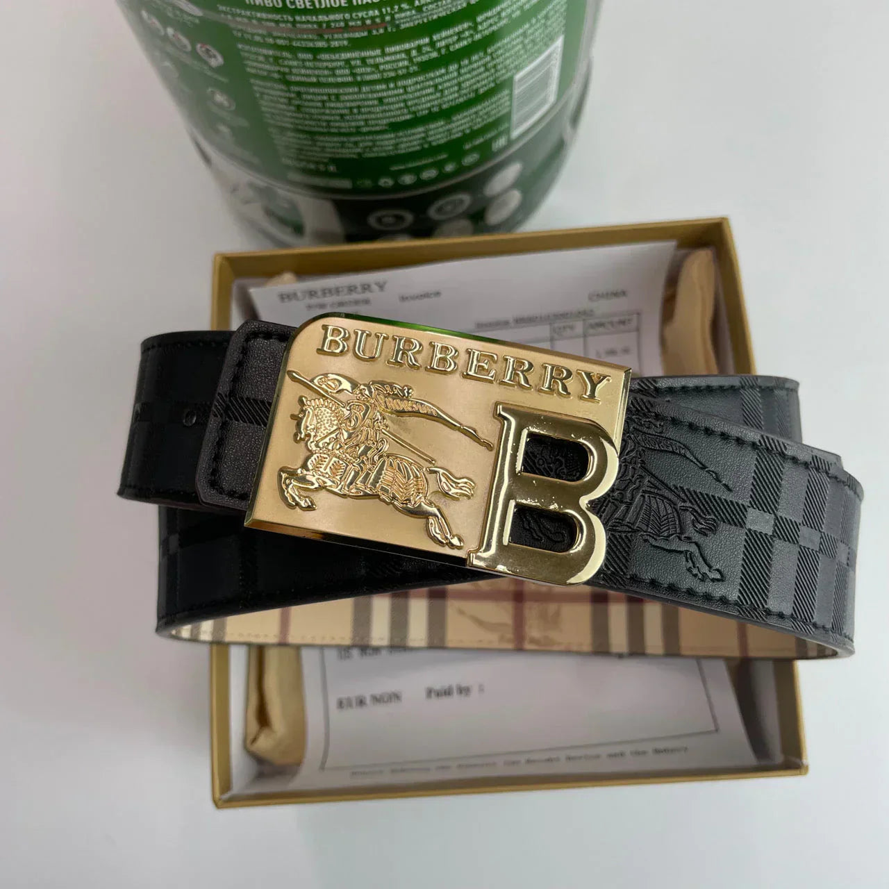 4 Colors printed letter buckle leather belt