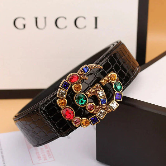 2 double G irregular colored diamond belts