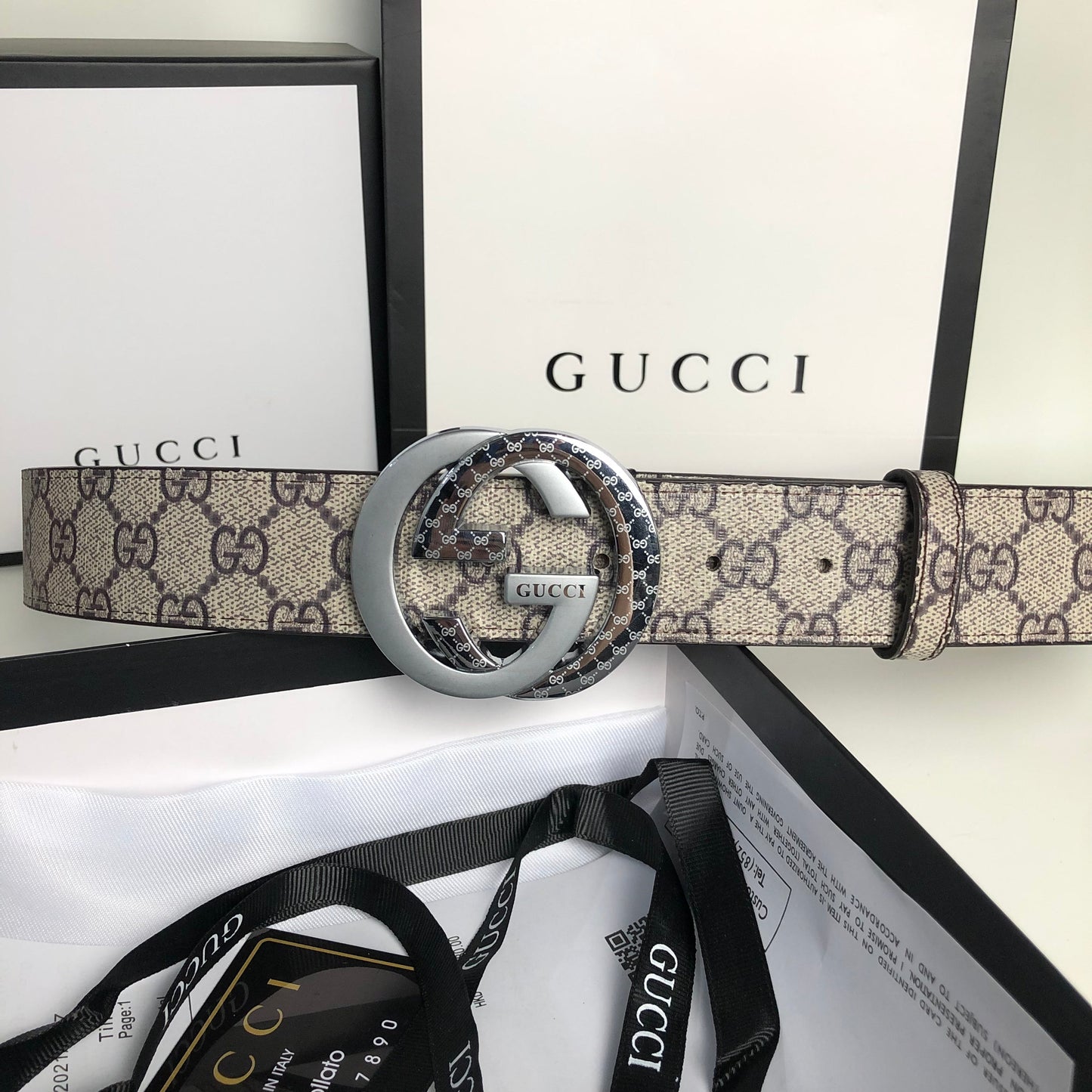 3 Colors printed letter leather belt