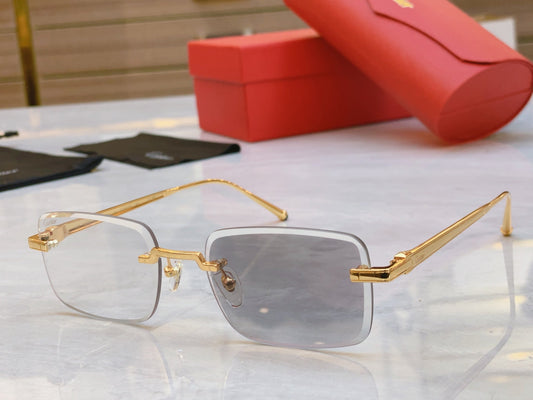 High end minimalist square color changing sunglasses