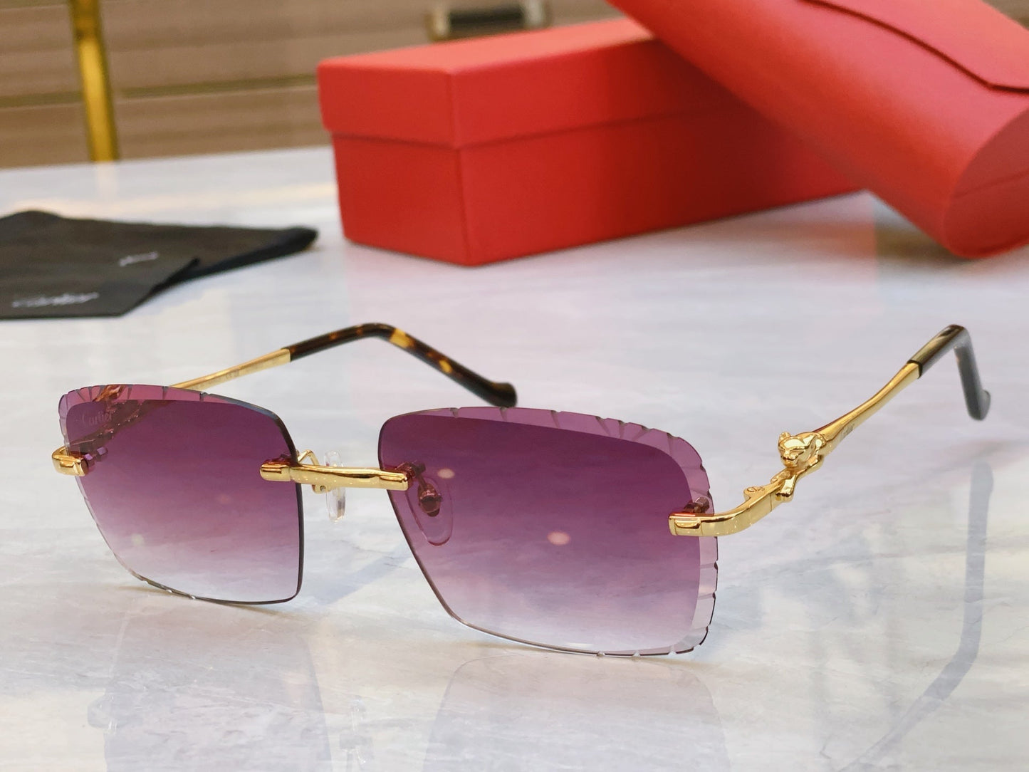 Precision cutting classic leopard high-end sunglasses