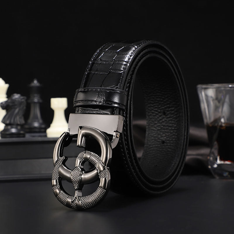 3 Colors printed letter leather belt