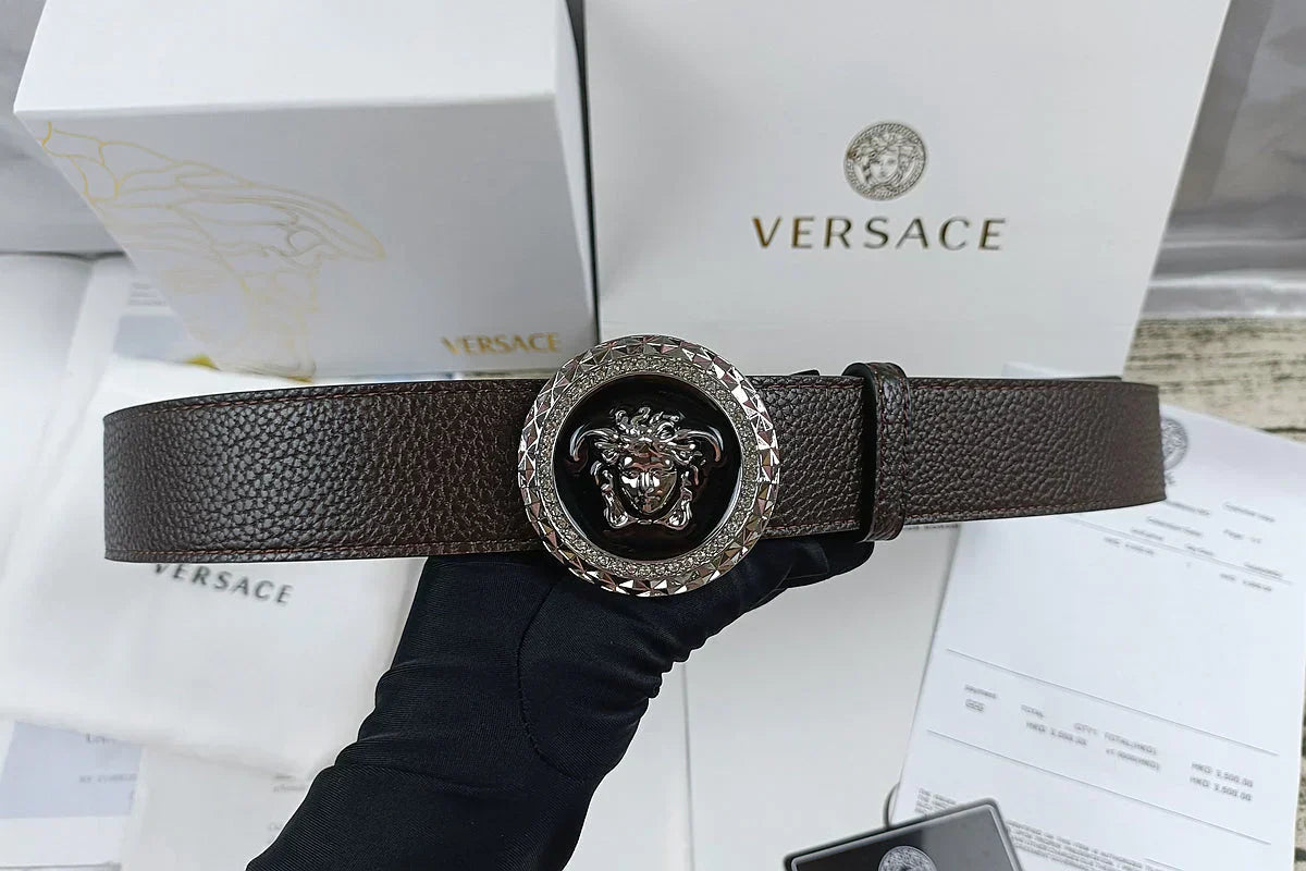 4 Colors lion head double-sided lychee pattern belt