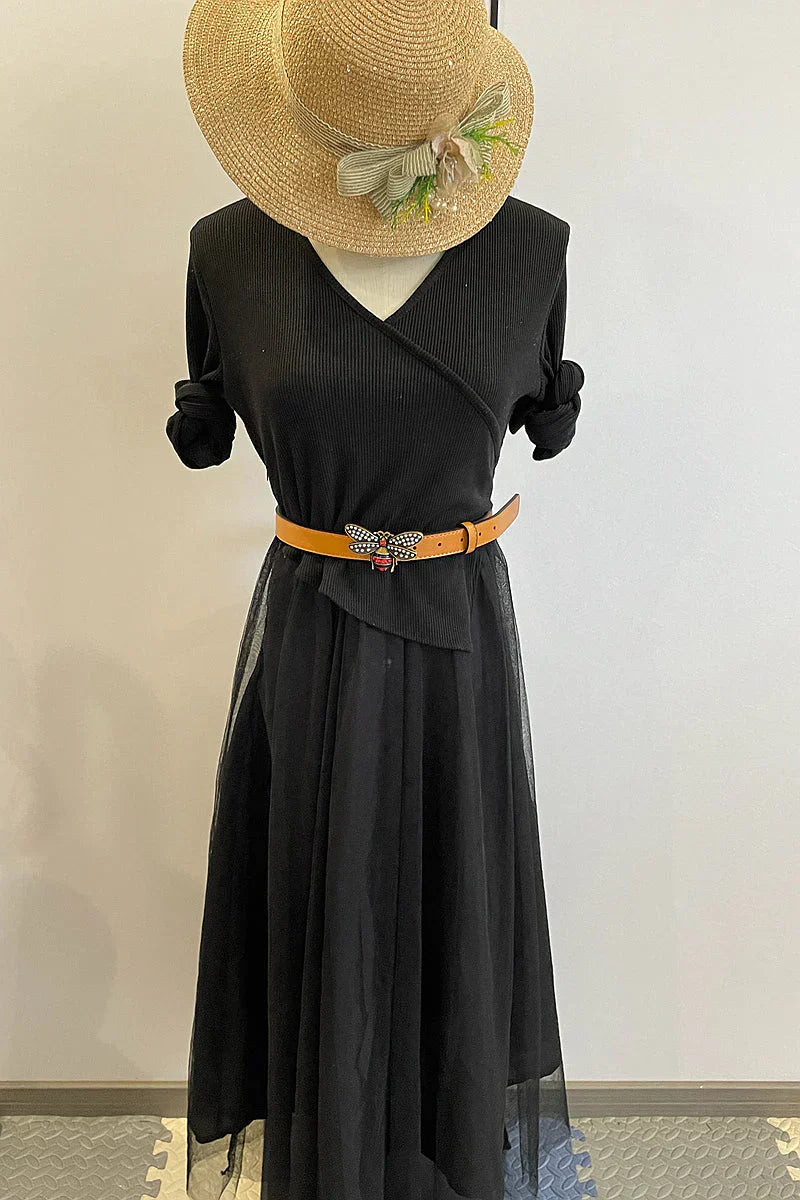 4 Colors bee lychee pattern double-sided belt