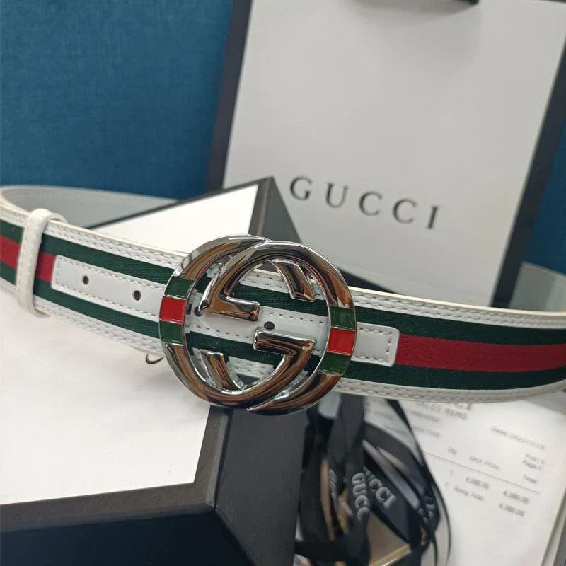 3 Colors Double G Stripe Leather Belt