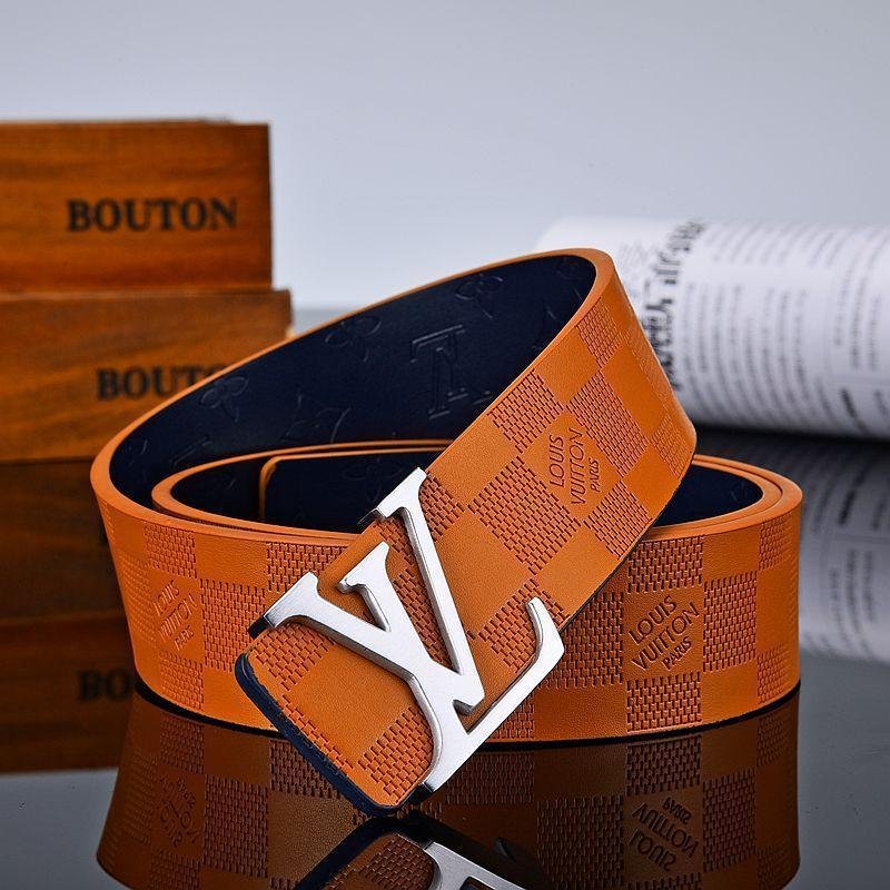 3 Colors New Letter Brown Leather Belt