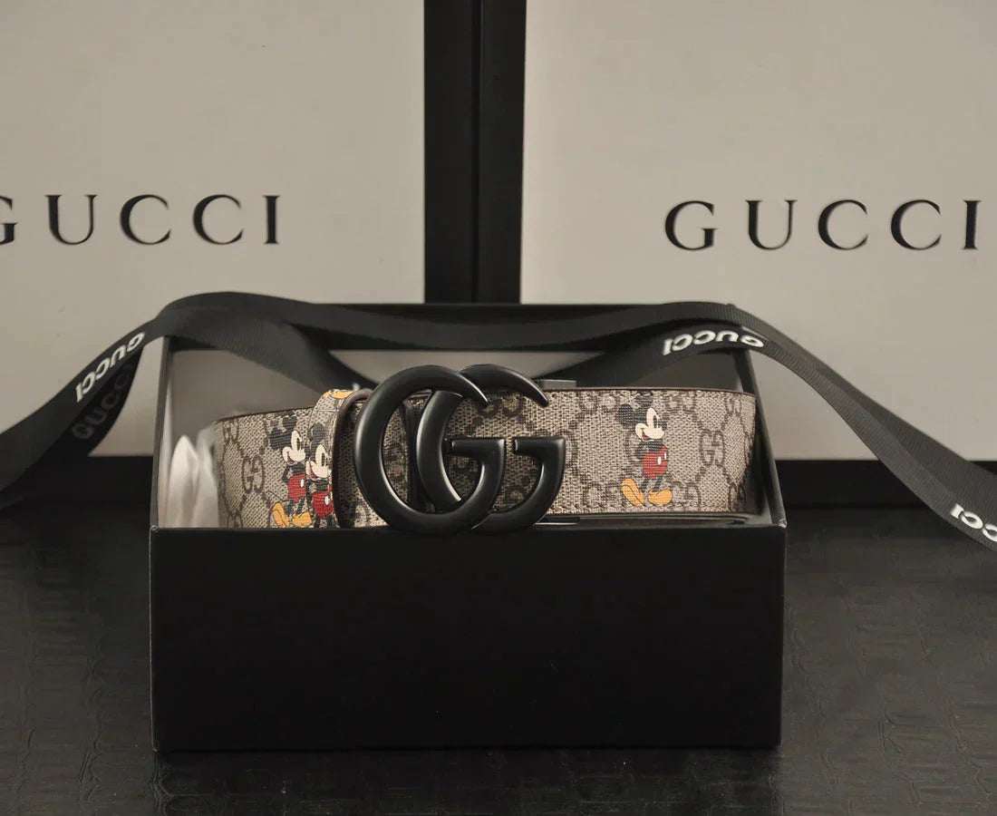 3-color double G Mickey Mouse print belt