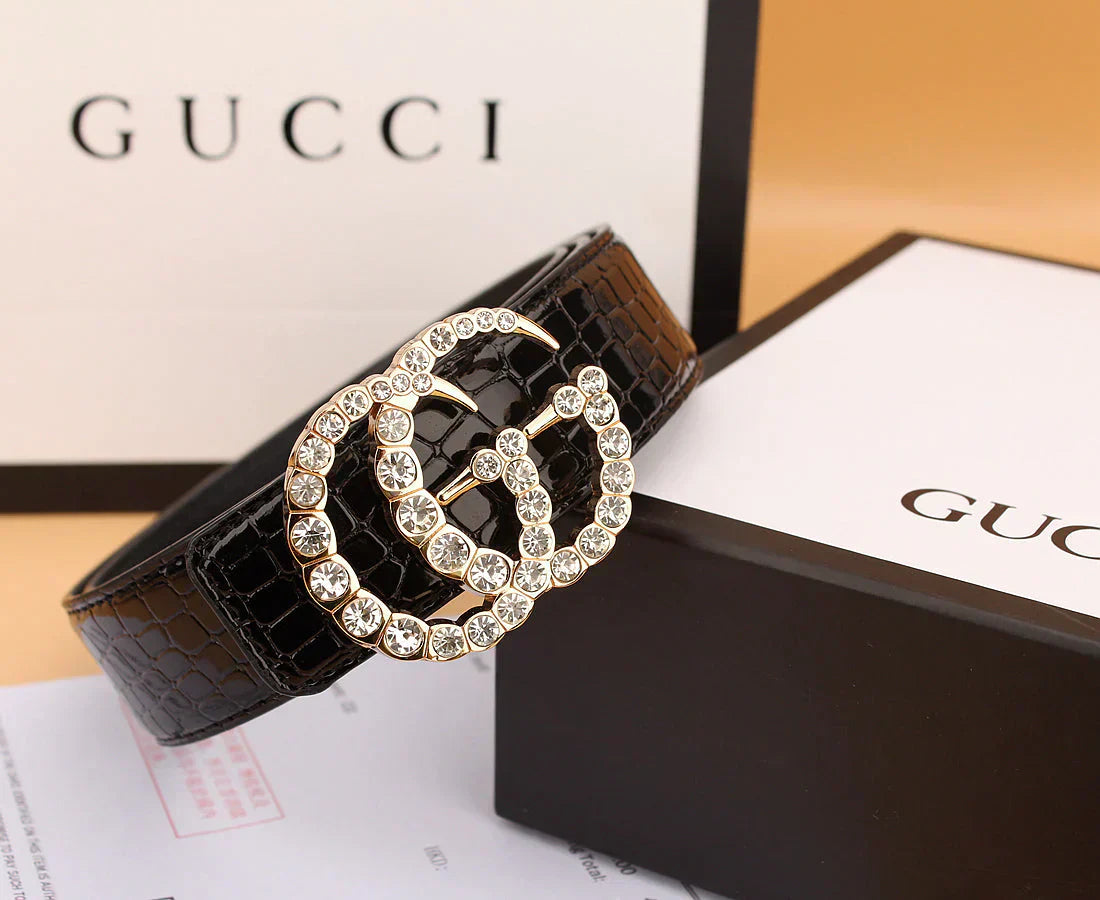 2 Styles Double G Rhinestone Belt