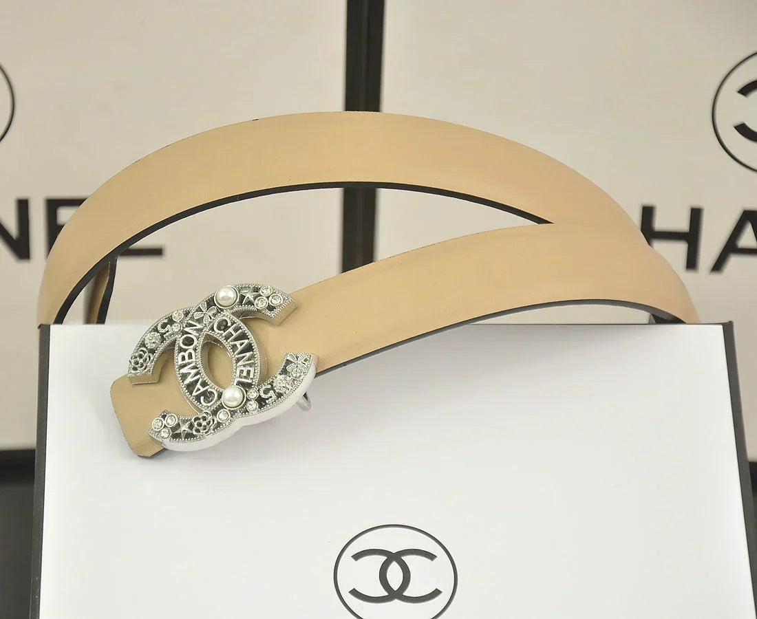 6 color rhinestone pearl letter belt