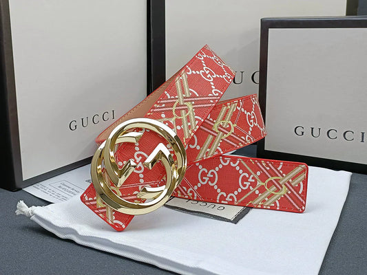 3 Colors double G stripe calico belt Gender: general