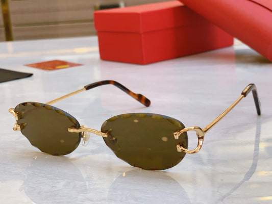 Unique wavy cut high-end lens sunglasses