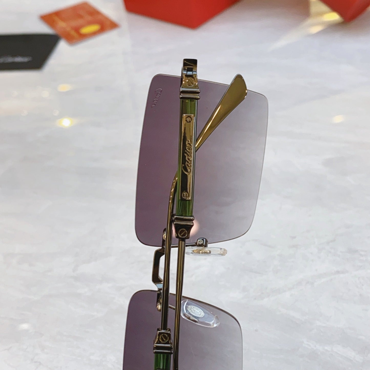 High-end Chic Gradient Square Rimless Shades Sunglasses