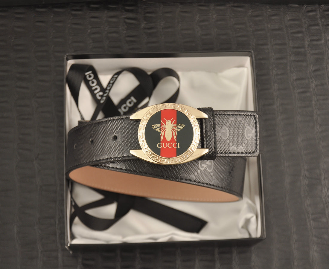 2 Colors printed letter leather belt