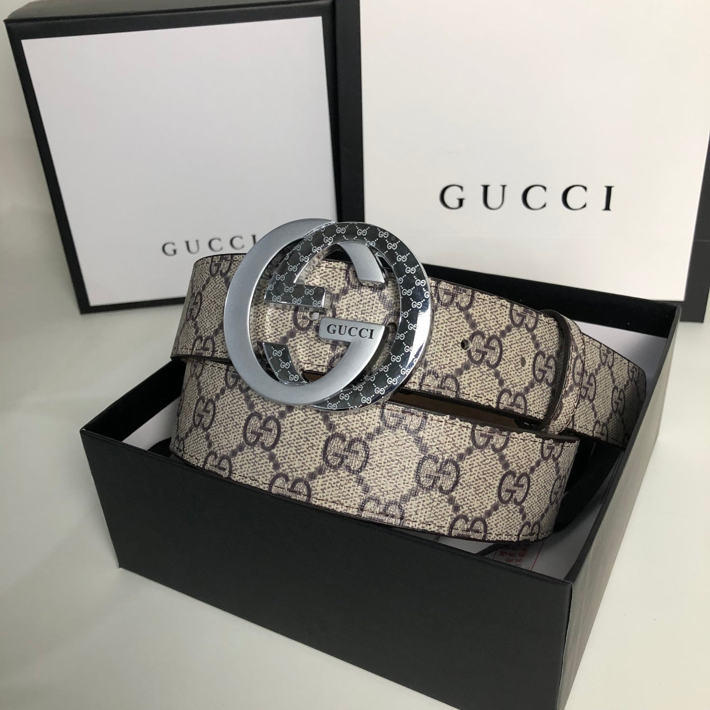 3 Colors printed letter leather belt