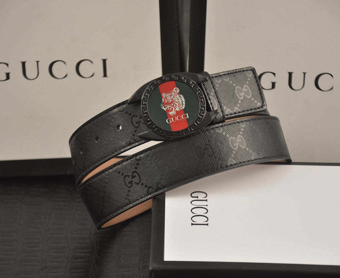 2 Colors printed letter leather belt