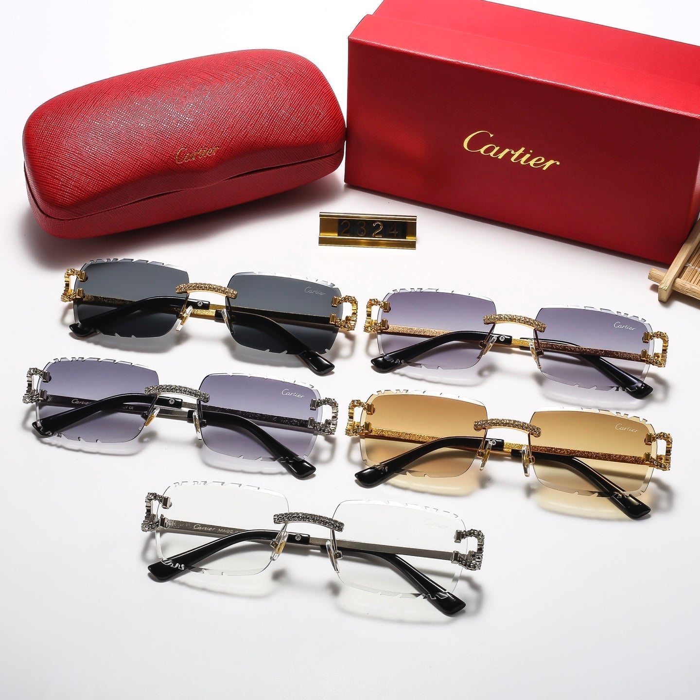 5 Colors Cool Fashion Diamond-cut Framed Sunglasses 2323