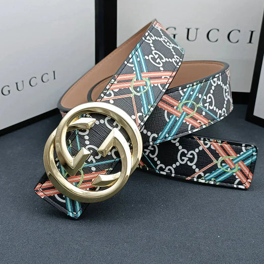 3 Colors double G stripe calico belt