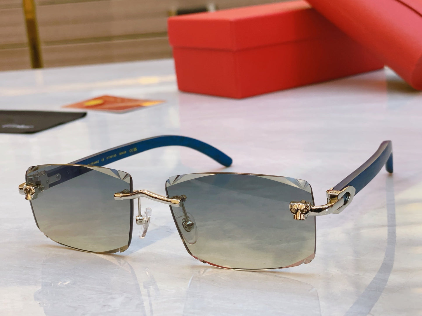 High end leopard head creative cutting lens sunglasses