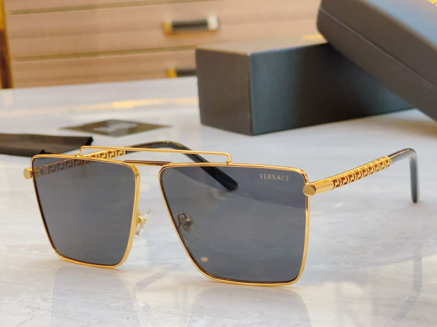 High end metal leg double bar sunglasses