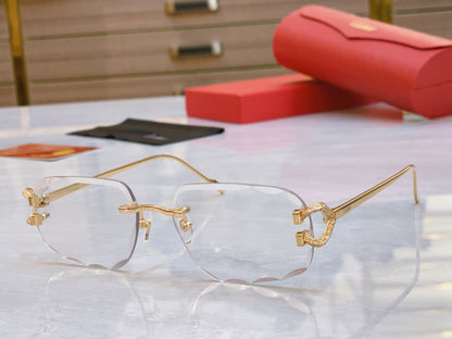 High end diamond inlaid sunglasses with precision cutting design