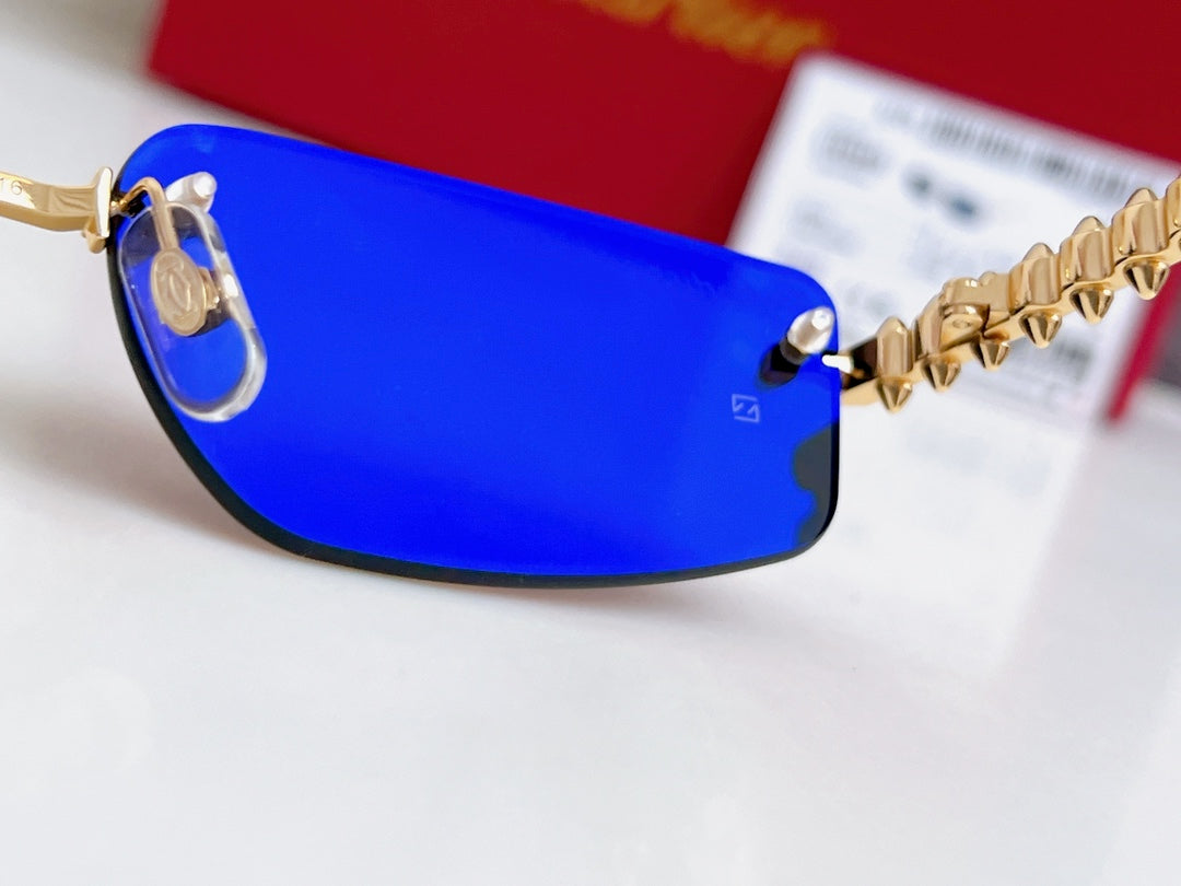 High-end inner electroplated blue film sunglasses