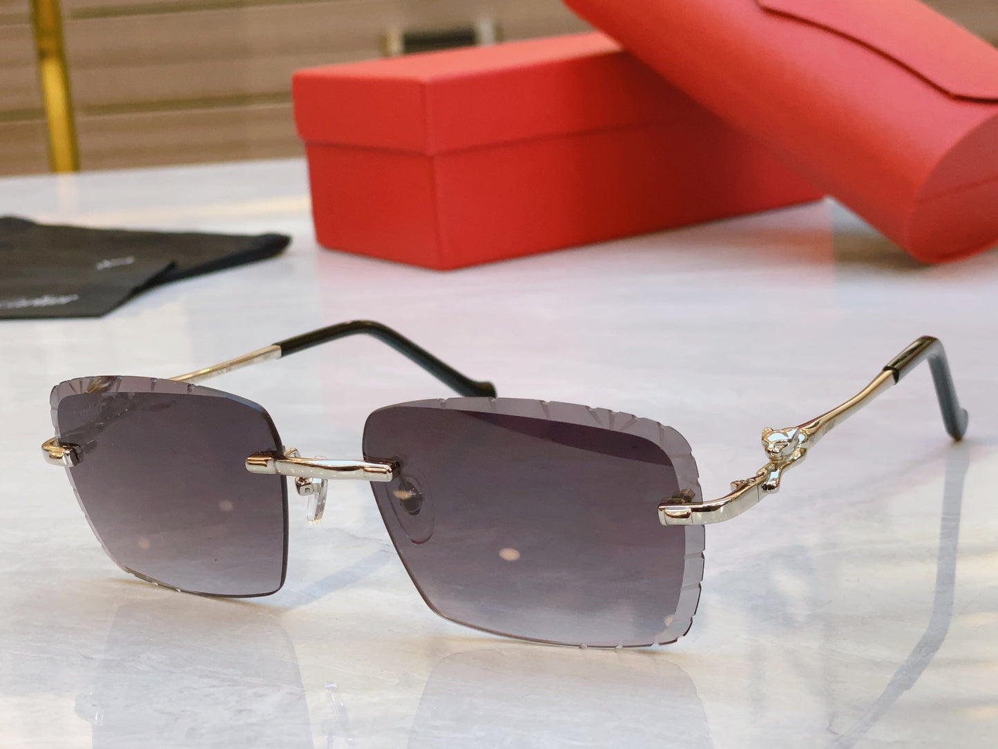Precision cutting classic leopard high-end sunglasses