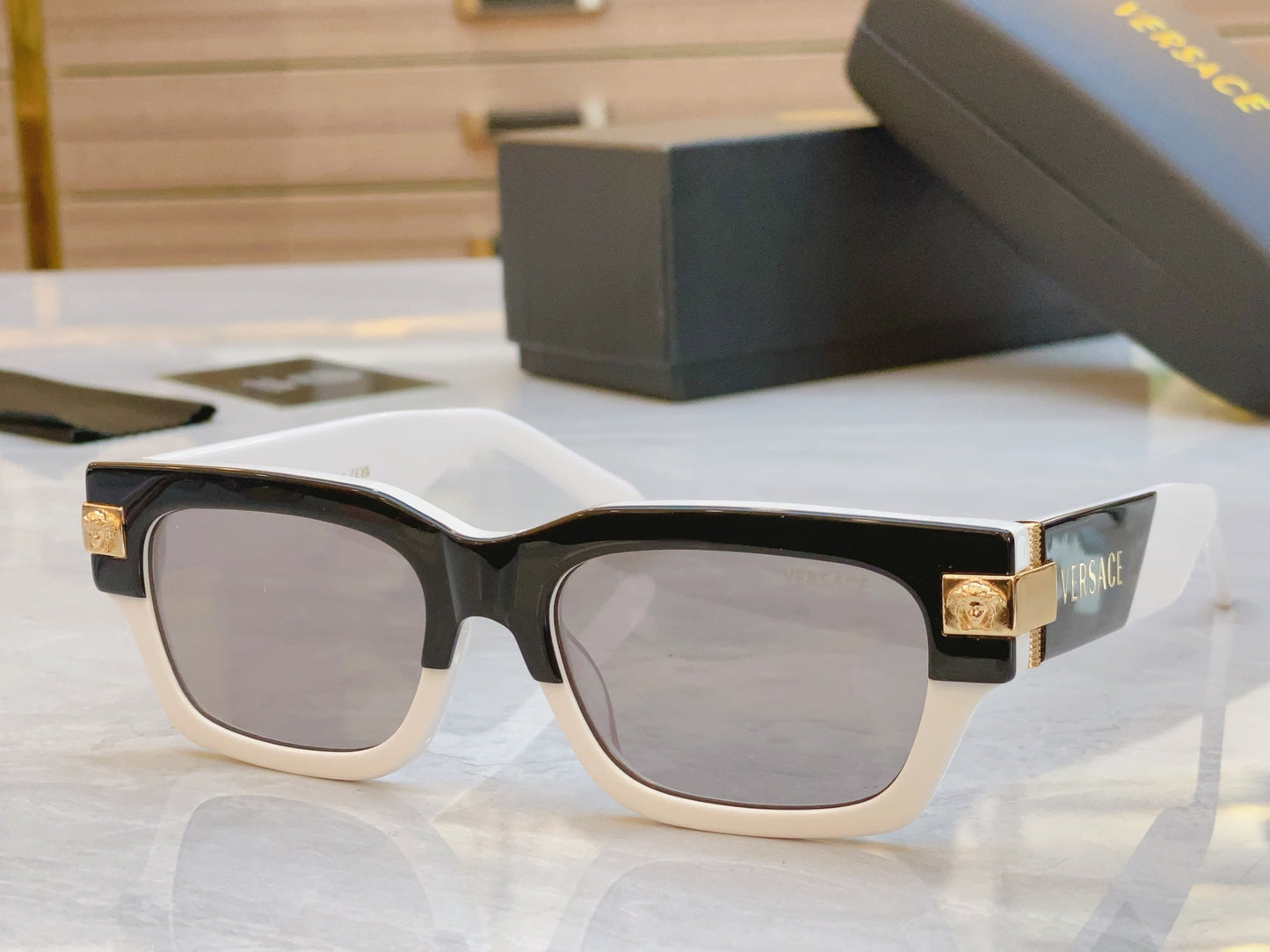 High end unique leopard print frame sunglasses