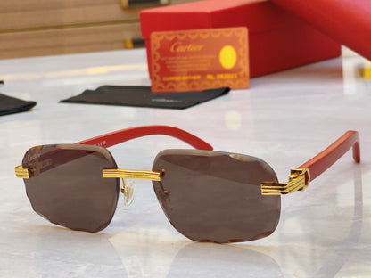 High end cutting wave frameless sunglasses