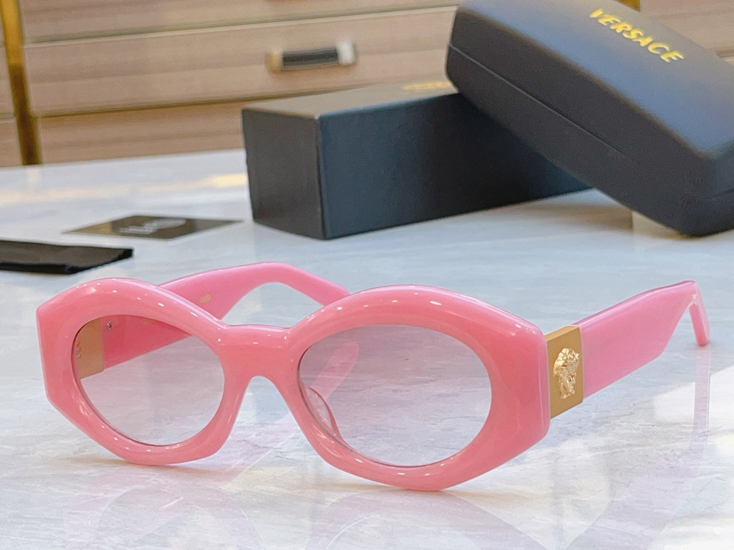 Unique irregular circular frame high-end sunglasses