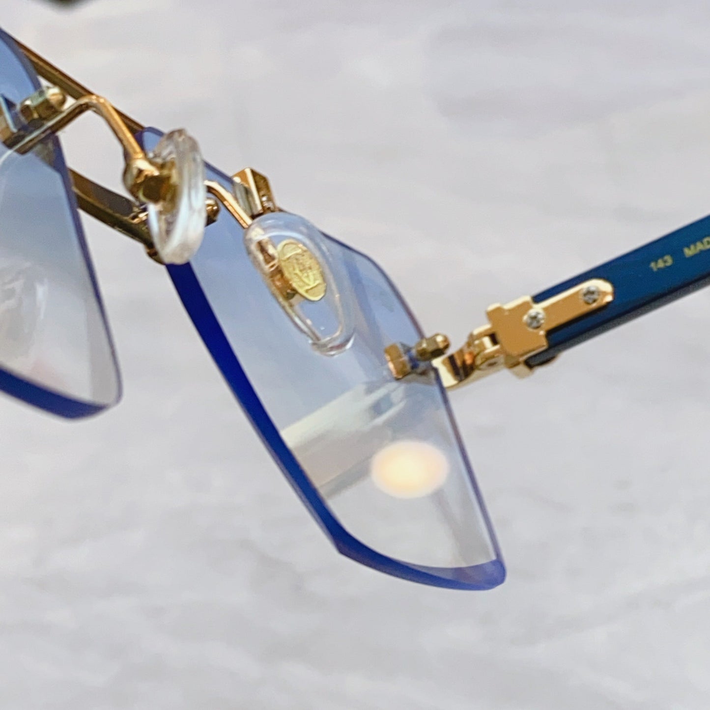 High end minimalist cut wooden leg sunglasses