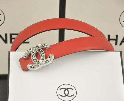 6 color rhinestone pearl letter belt