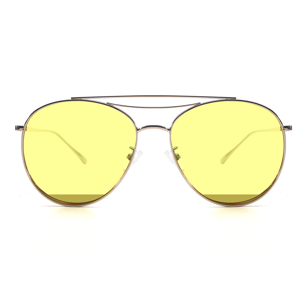 Polished Silver Aviator Sunglasses