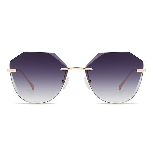 Irregular Round Tinted Sunglasses