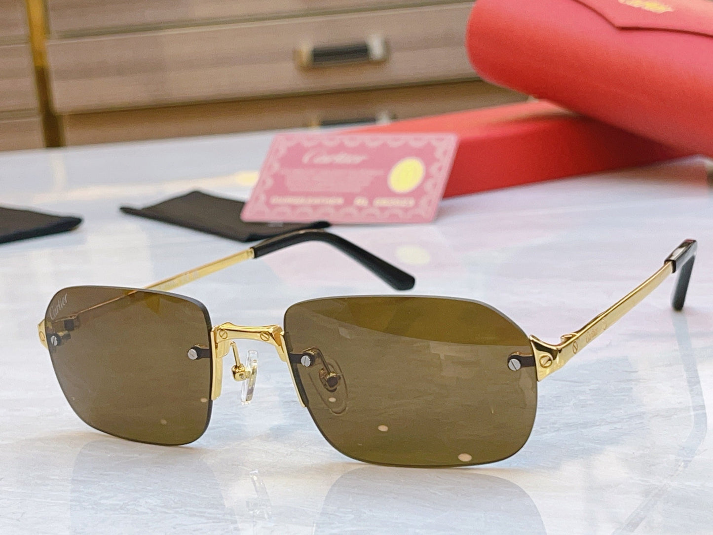 High end classic frameless design sunglasses