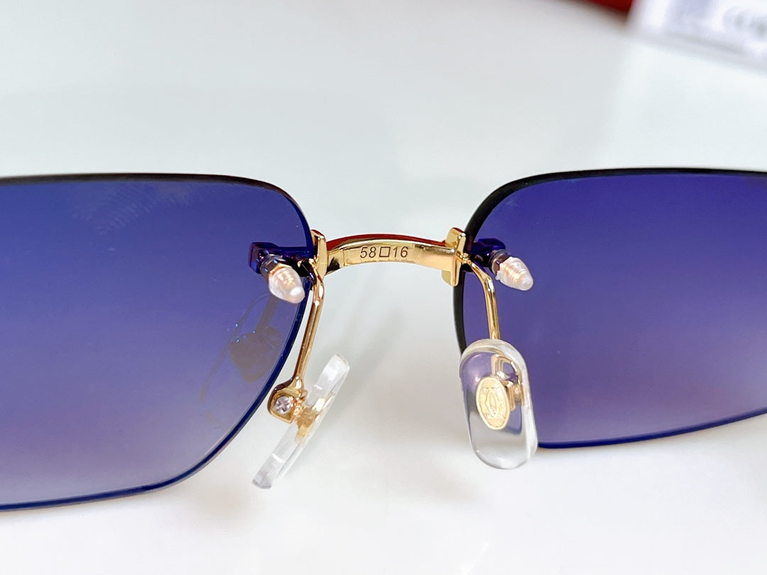 High-end inner electroplated blue film sunglasses