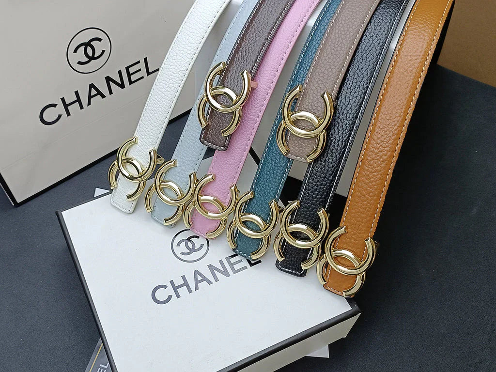 8 Colors double C multi-color lychee leather belt