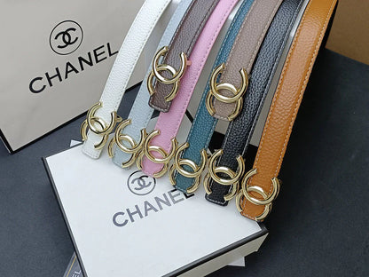 8 Colors double C multi-color lychee leather belt