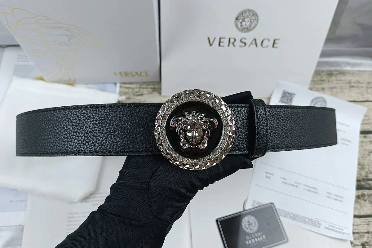 4 Colors lion head double-sided lychee pattern belt