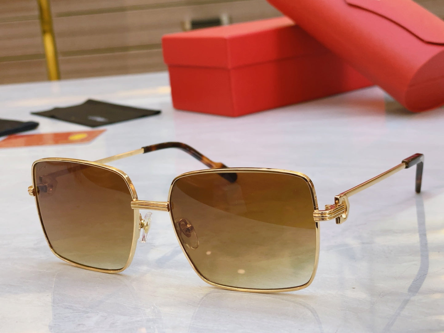 High end boxy sunglasses