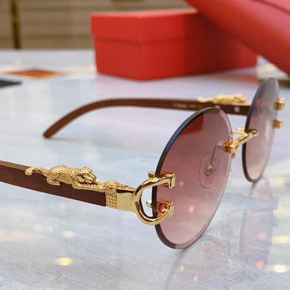 High end classic leopard circular cut sunglasses