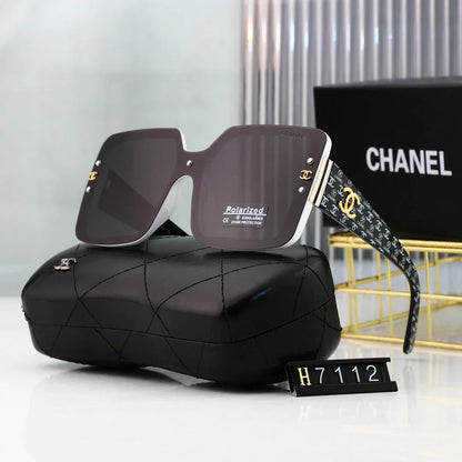 Retro flower leg large frame sunglasses